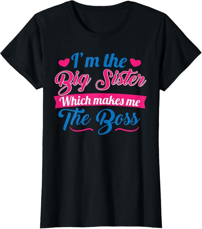 100% Cotton I Am The Big Sister T-Shirt For Girls or Adults Novelty Gift T-Shirt