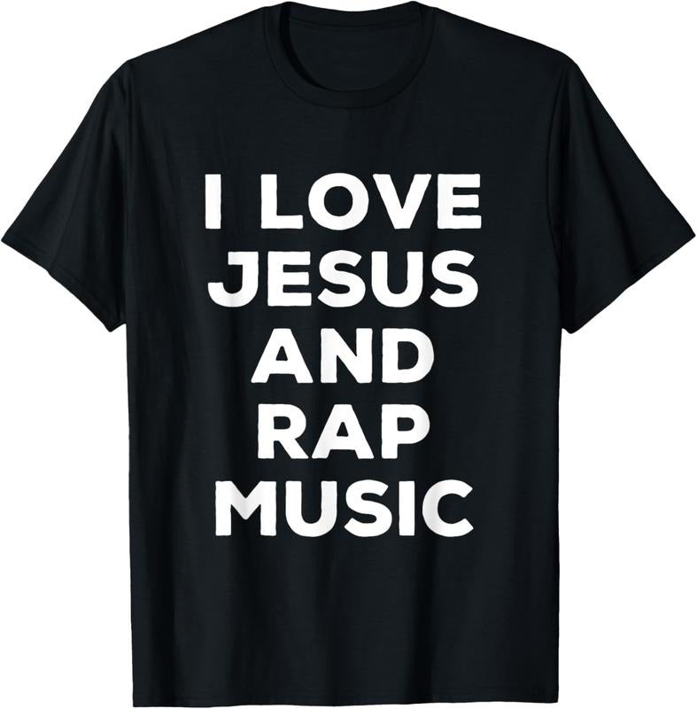 100% Cotton I Love Jesus And Rap Music Funny Religious Faith T-Shirt