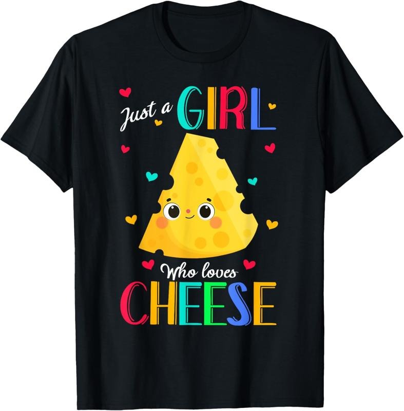 100% Cotton Just A Girl Who Loves Cheese Shirt Cheese Gift T-Shirt