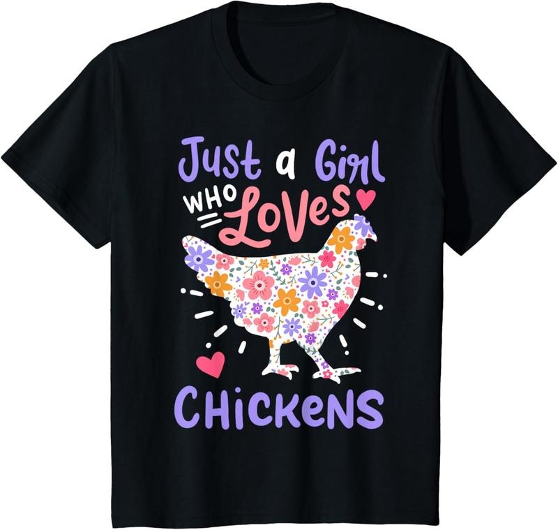 100% Cotton Just A Girl Who Loves Chickens Chicken Hen Love Cute T-Shirt