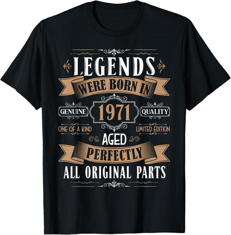 100% Cotton Legends Born In 1971 53rd Birthday 53 Years Old Bday Men T-Shirt