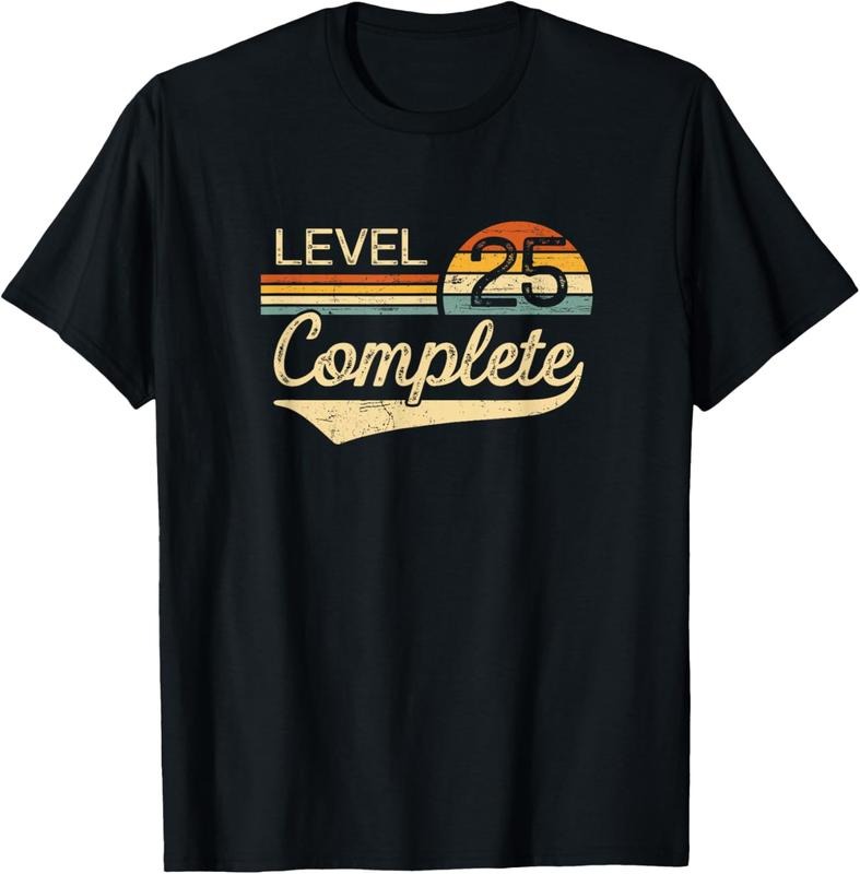 100% Cotton Level 25 Complete Vintage 25th Wedding Anniversary T-Shirt