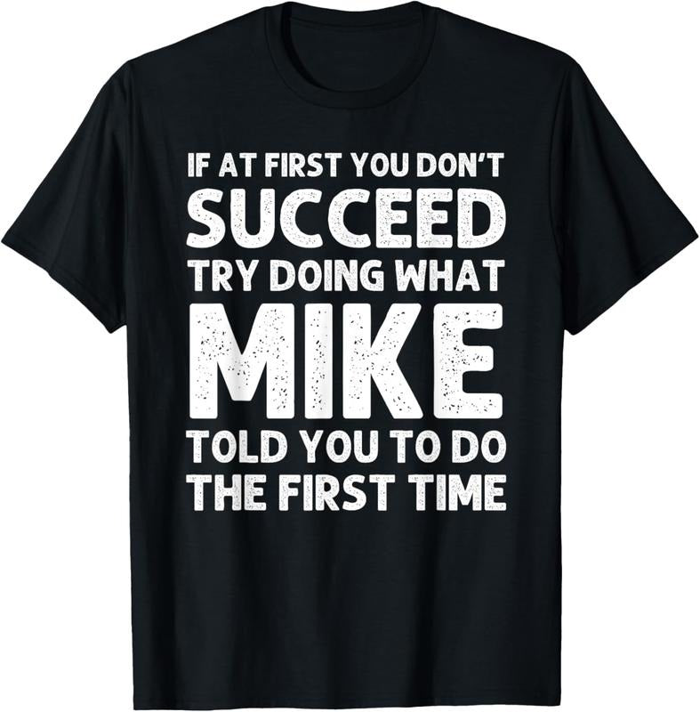 100% Cotton MIKE Gift Name Personalized Birthday Funny Christmas Joke T-Shirt