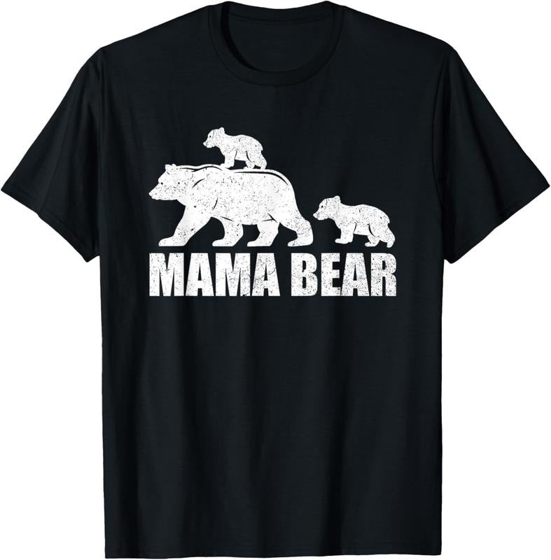 100% Cotton Mama Bear 2 Cubs Shirt Mama Bear Twin TShirt Mom 2 T-Shirt