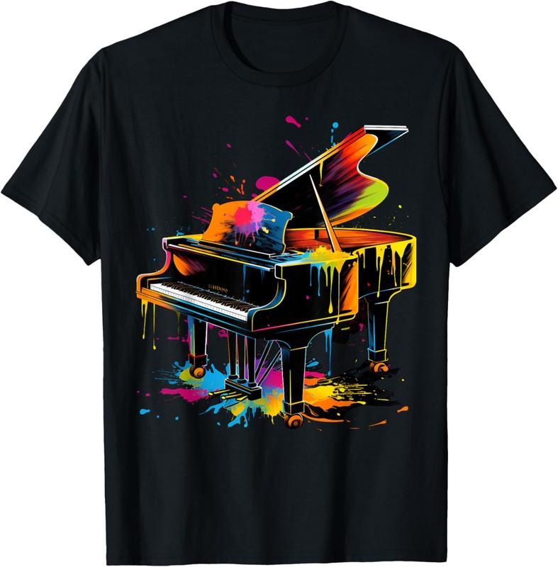 100% Cotton Men, Women and Piano T-Shirt