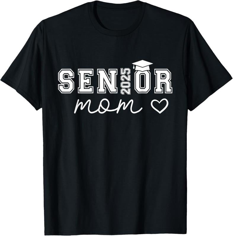 100% Cotton Mom Senior 2025 Proud Mom Of A Class Of 2025 Graduate T-Shirt Tee