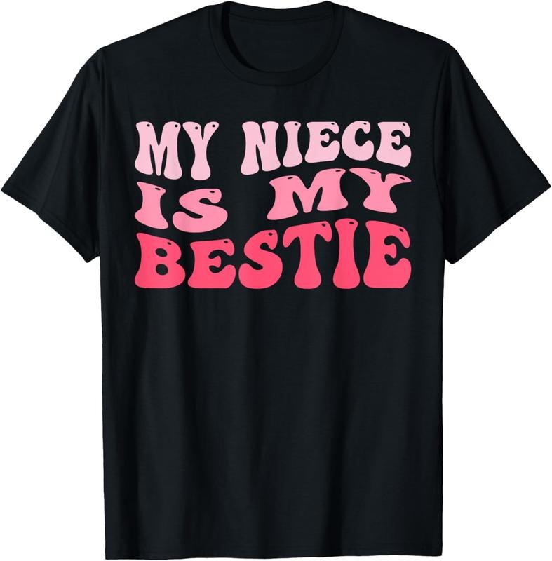 100% Cotton My Niece Is My Bestie For Aunt Uncle Matching Groovy T-Shirt
