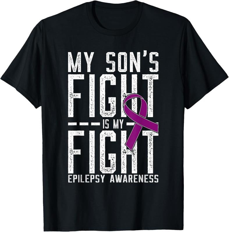 100% Cotton My Son's Fight is My Fight Epilepsy Awareness T-Shirt
