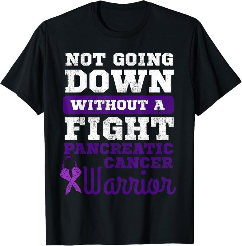 100% Cotton Not Going Down Without A Fight Pancreatic Cancer Warrior T-Shirt