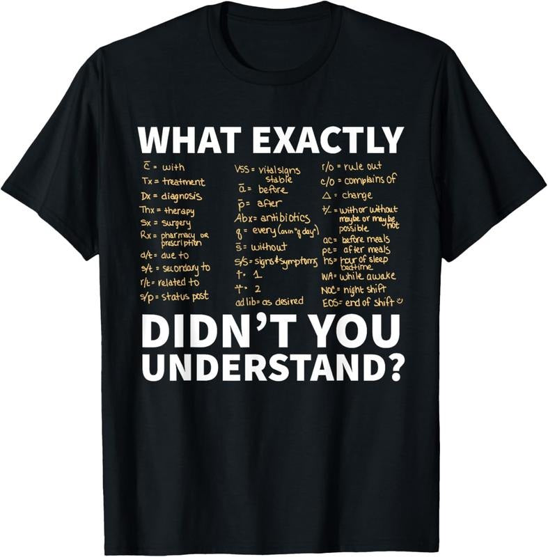 100% Cotton Nurse Shorthand Shirt, Nurse or Nursing Student T-Shirt T-Shirt