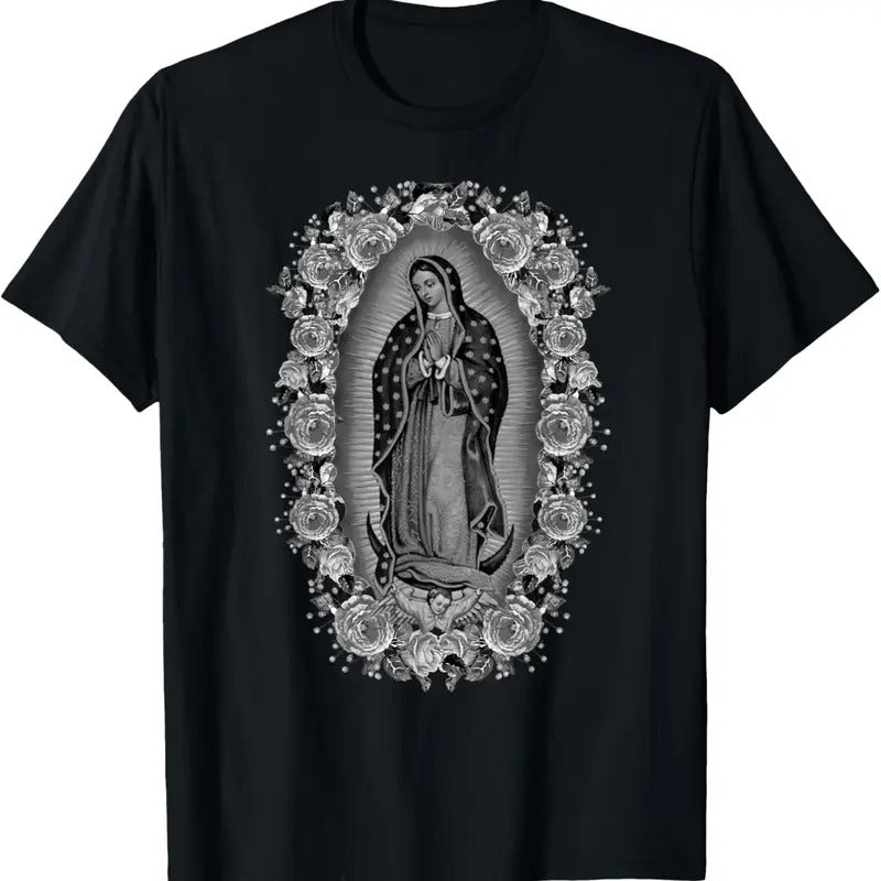 100% Cotton Our Lady Virgen De Guadalupe Virgin Mary T-Shirt Tee