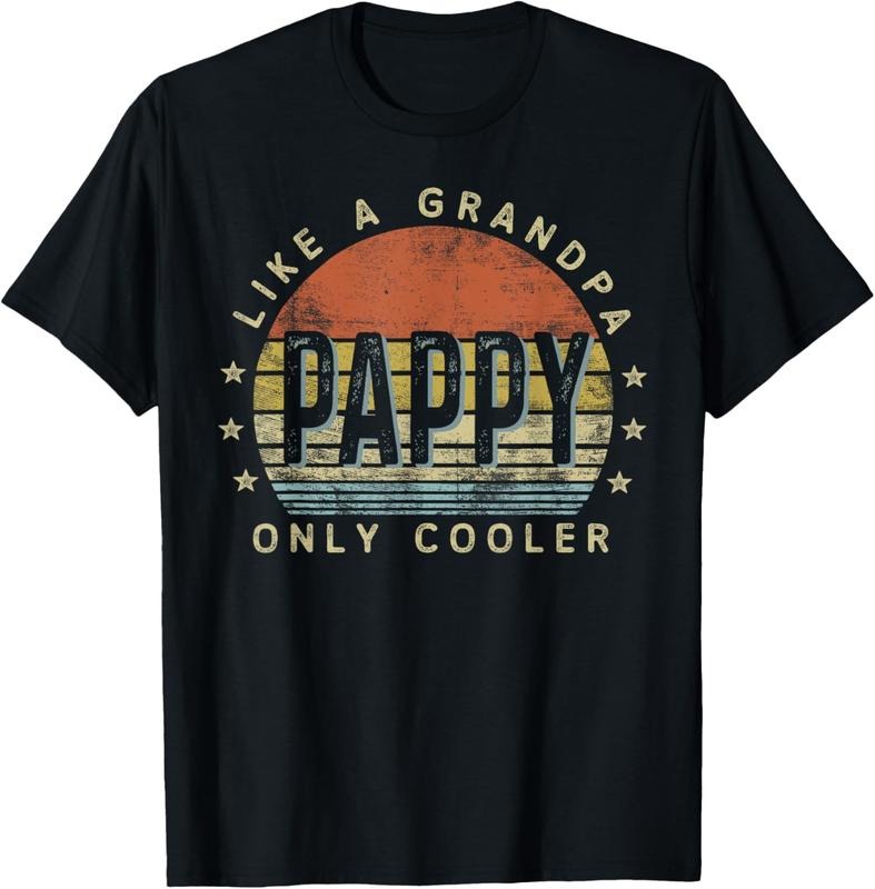 100% Cotton Pappy Like a Grandpa Only Cooler Pappy Gifts Vintage Style T-Shirt