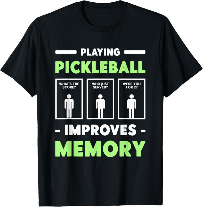 100% Cotton Playing Pickleball Improves Memory Dink Player Short Sleeve T-Shirt
