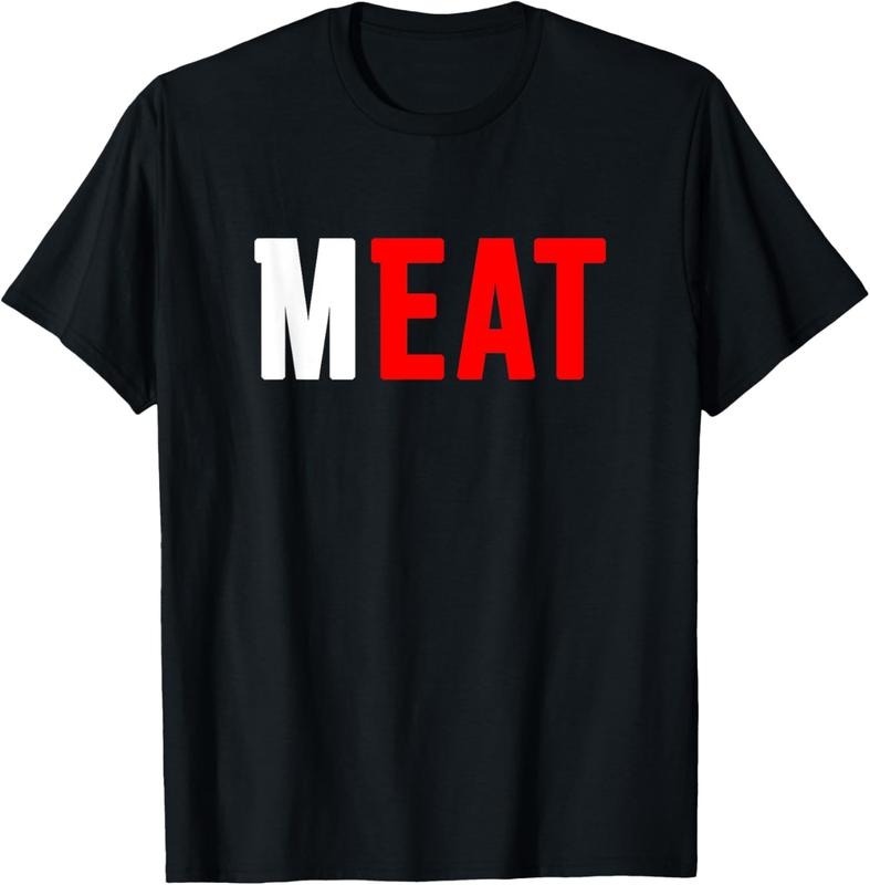 100% Cotton Portia Creates Health and Fitness Designs MEAT T-Shirt