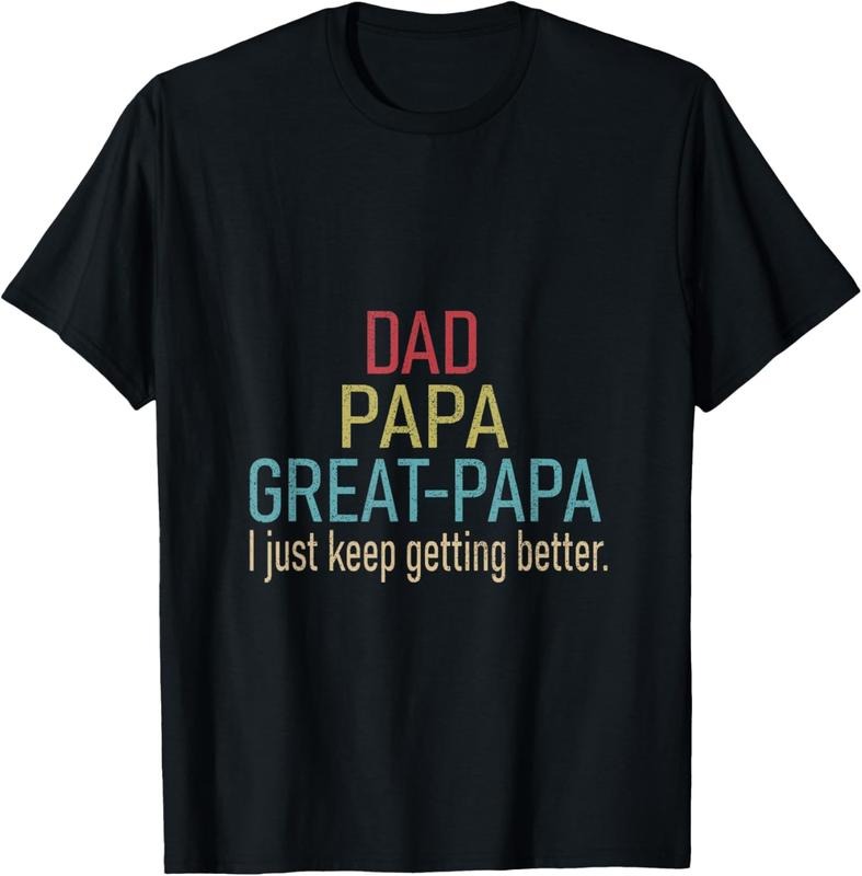100% Cotton Promoted To Great Papa 2024 Fathers Day First Time Dad T-Shirt