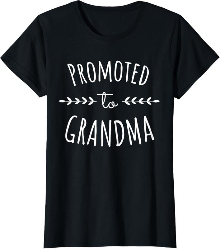 100% Cotton Promoted to Grandma Grandmother Pregnancy Announcement Women T-Shirt