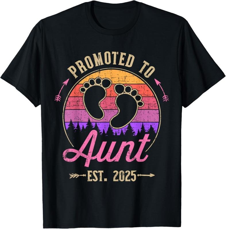 100% Cotton Promoted to aunt 2025 vintage T-Shirt