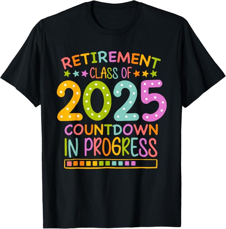 100% Cotton Retirement Class Of 2025 Teacher Countdown Loading Teacher T-Shirt