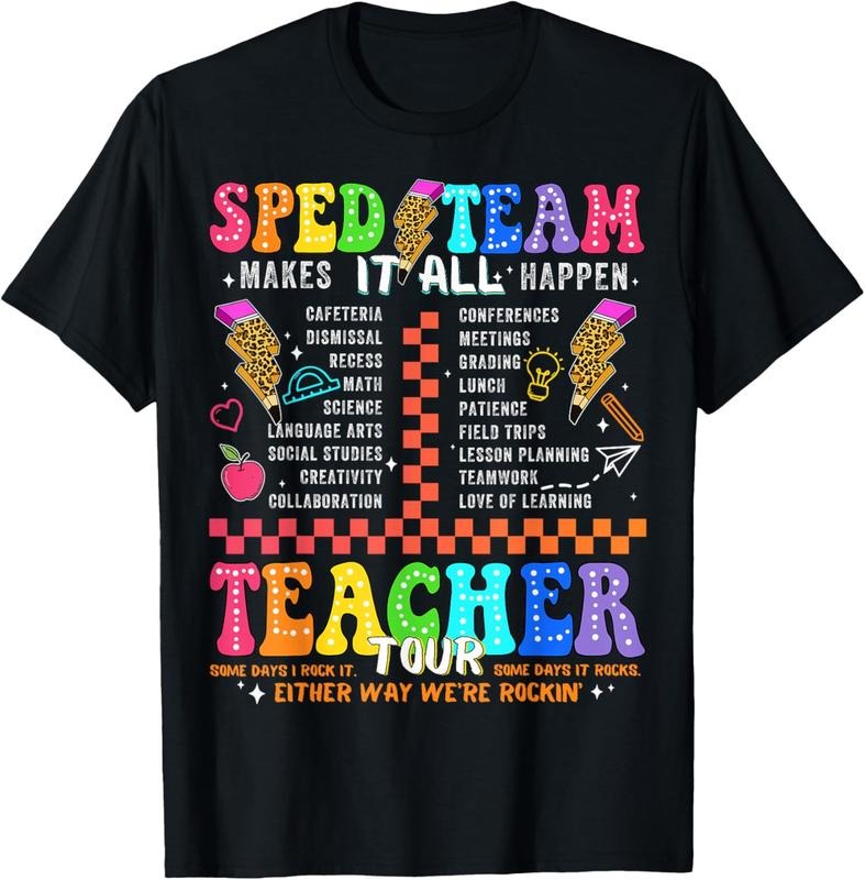 100% Cotton Retro Teacher Tour Special Education Funny SPED Teacher T-Shirt