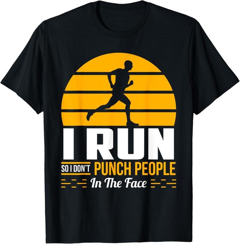 100% Cotton Runner Gift Funny Running Marathon Sport Sarcastic Gift T-Shirt