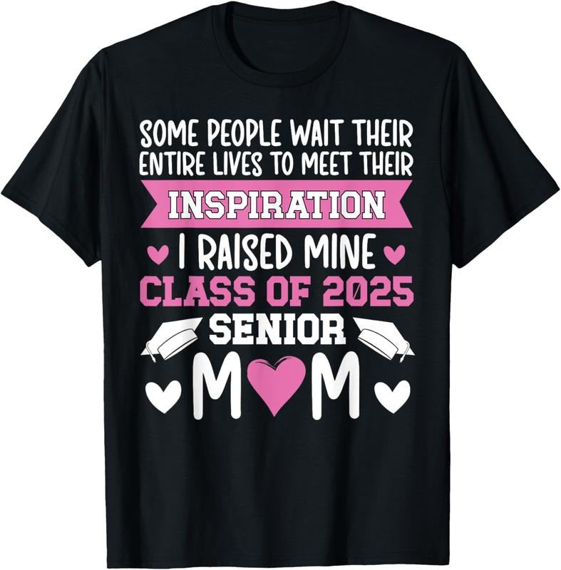 100% Cotton Senior 2025 Mom Class Of 2025 Mother Proud Senior 2025 Mama T-Shirt