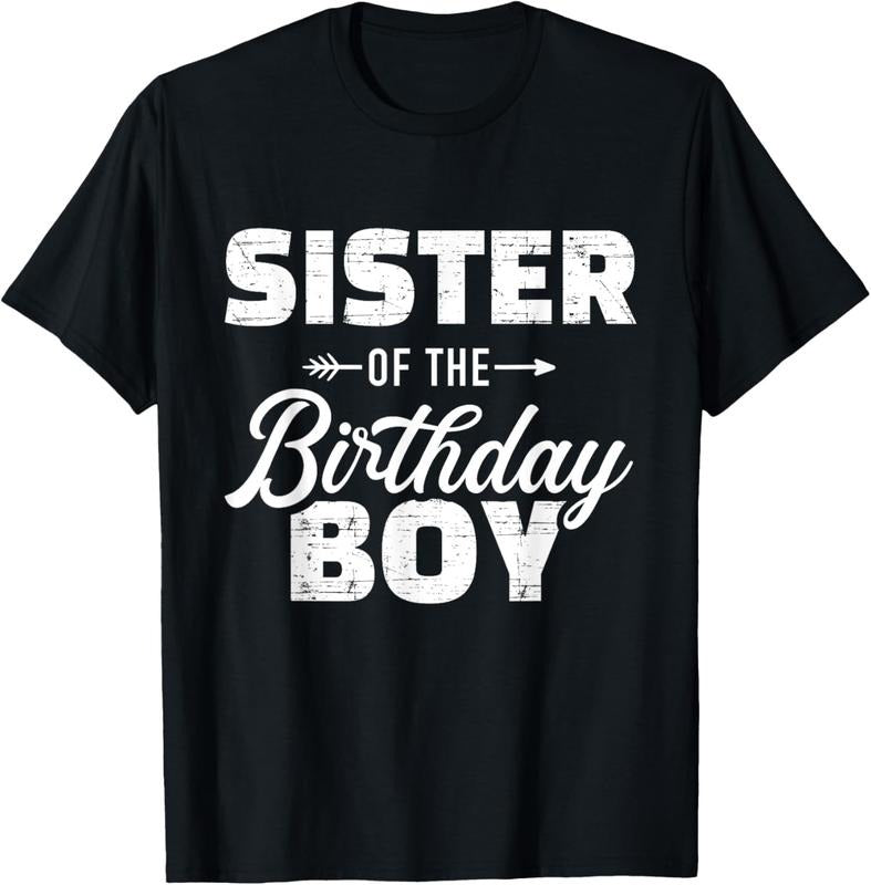 100% Cotton Sister of the birthday boy son matching family T-Shirt