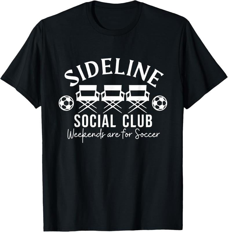 100% Cotton Soccer Mom Dad Sideline Social Club Matching Soccer Family T-Shirt