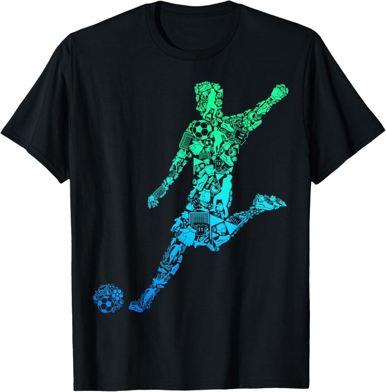 100% Cotton Soccer Player Boys Youth Men T-Shirt