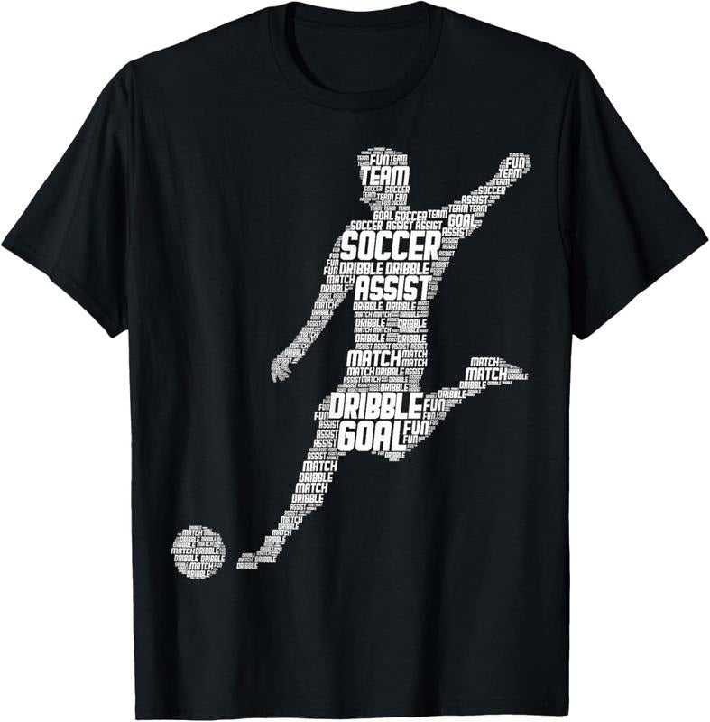 100% Cotton Soccer Player Men Boys T-Shirt
