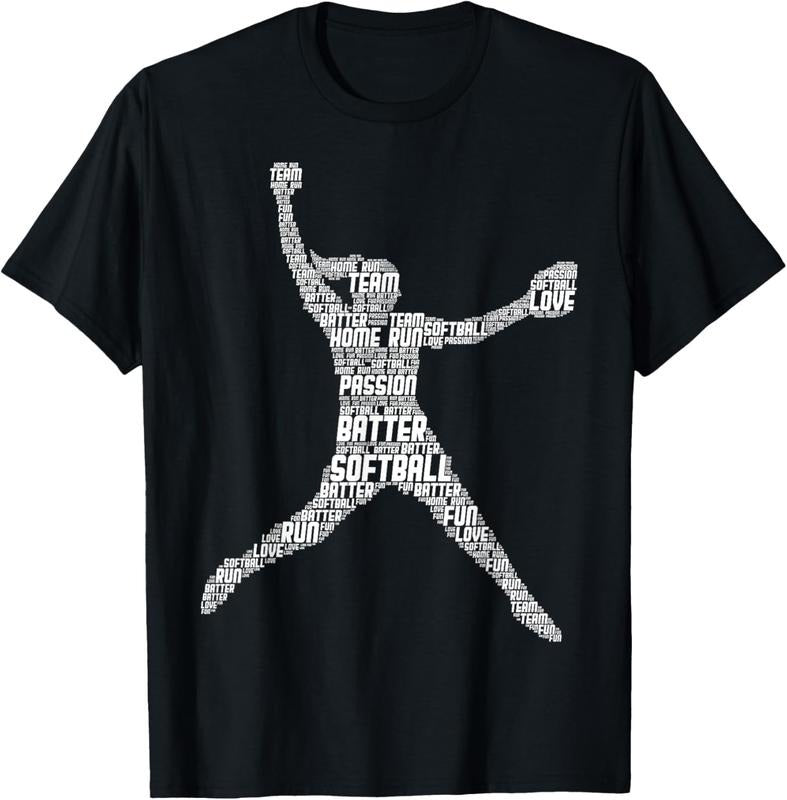 100% Cotton Softball Girls Women T-Shirt