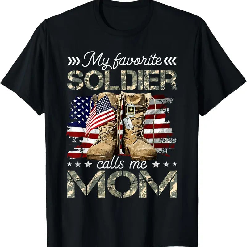 100% Cotton Soldier Mom Army Mom Army Graduation Mom T-Shirt