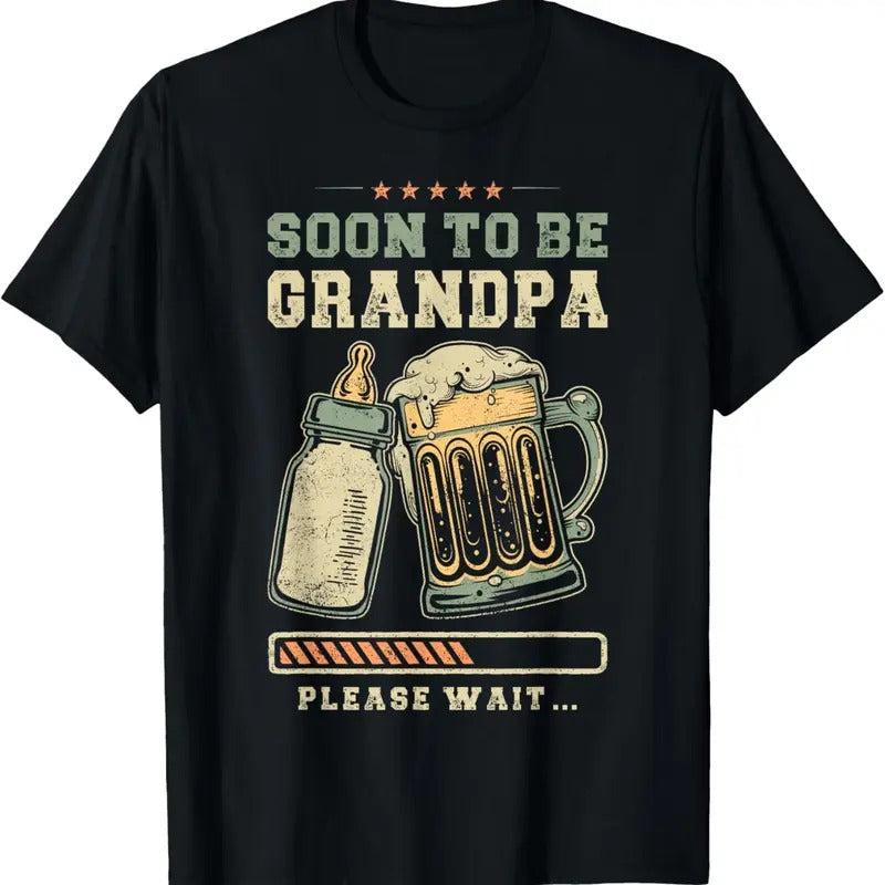100% Cotton Soon To Be Grandpa,Announcement, Expecting Grandfather T-Shirt