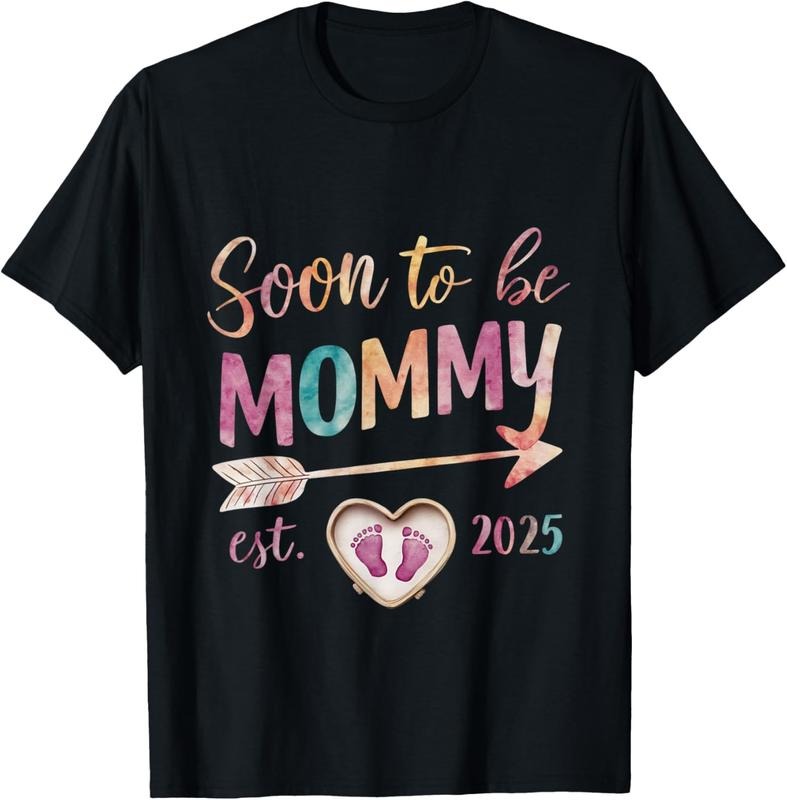 100% Cotton Soon To be Mommy 2025 Mom Est 2025 Loading Promoted to Mommy T-Shirtstyle{n002}4