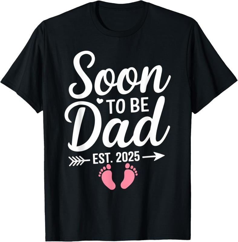 100% Cotton Soon to Be Dad 2025 Pregnancy Announcement Est 2025 Loading T-Shirt