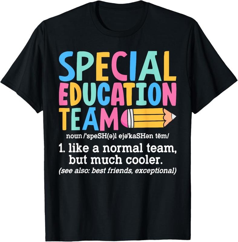 100% Cotton Special Education Team Definition Retro Ed Team Crew Teacher T-Shirt