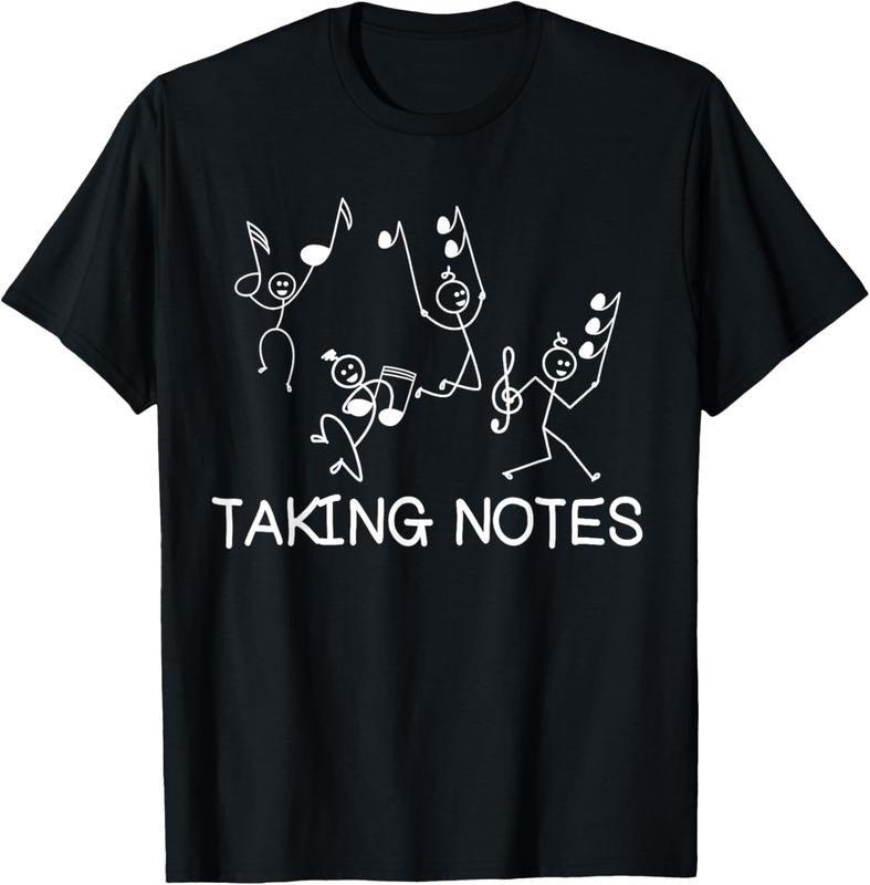 100% Cotton Taking Notes Music T-Shirt