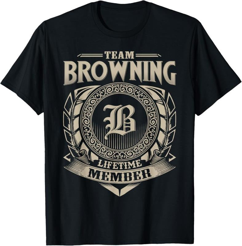 100% Cotton Team BROWNING Lifetime Member Vintage BROWNING Family T-Shirt
