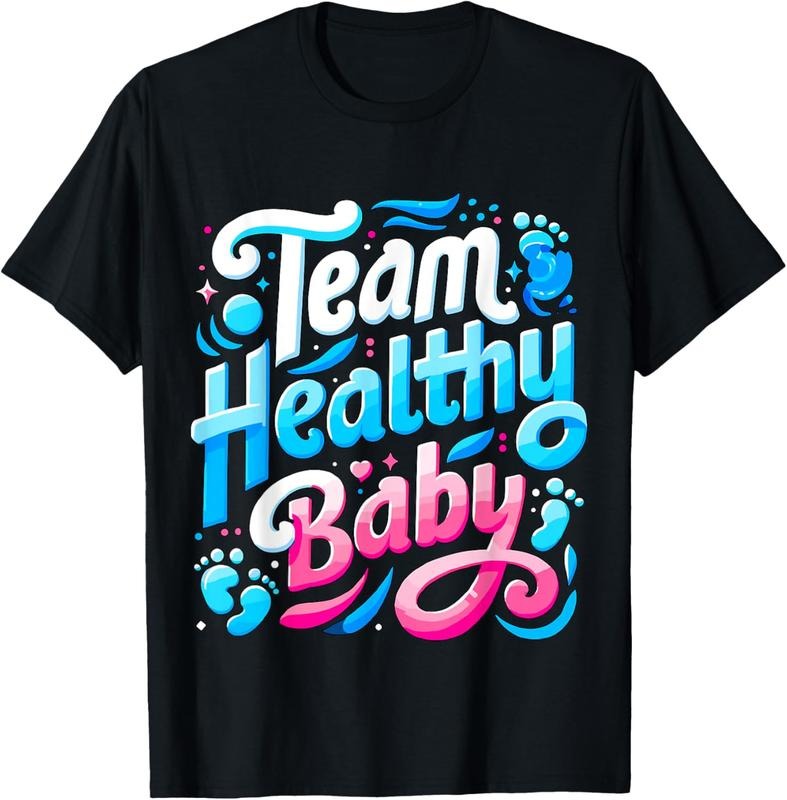 100% Cotton Team Healthy Gender Reveal Party T-Shirt