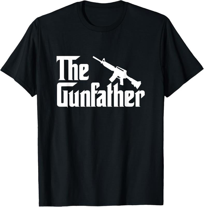 100% Cotton The Gun Father T-Shirt Funny Gun Owner Shirts For Dad T-Shirt