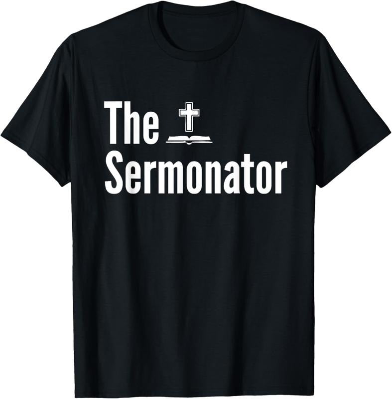 100% Cotton The Sermonator Shirt Funny Pastor T-Shirt T-Shirt
