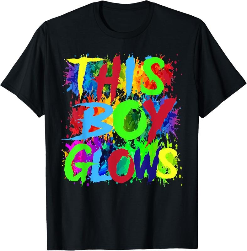 100% Cotton This Boy Glows Cute Boys Man Son Party team T-Shirt