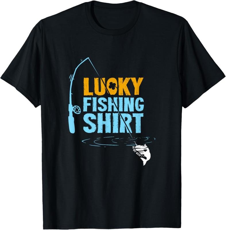 100% Cotton This Is My Lucky Fishing Fisherman's Favorite Artwork T-Shirt