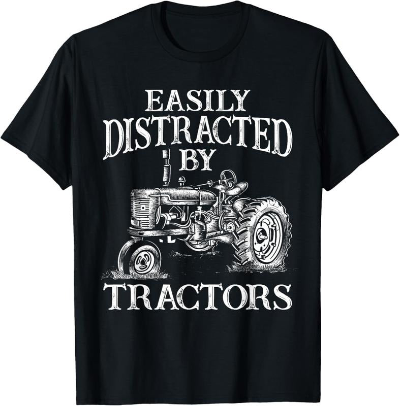 100% Cotton Tractor Art For Men Women Farming Agriculture Farmer Truck T-Shirt