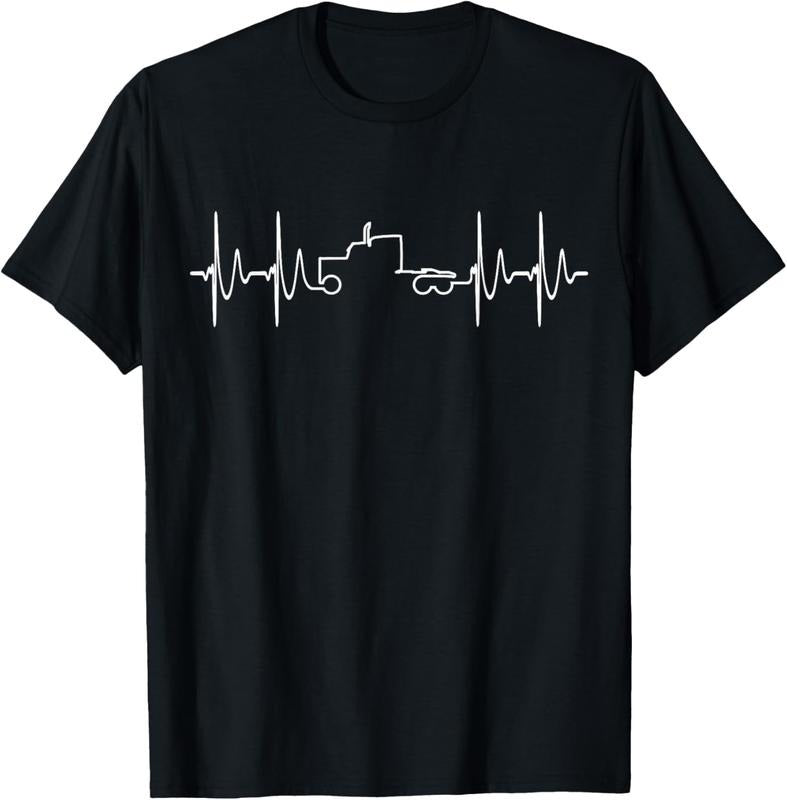 100% Cotton Truck Driver Heartbeat T-Shirt