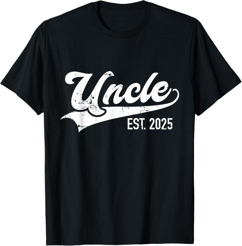 100% Cotton Uncle est. 2025 for pregnancy announcement T-Shirt