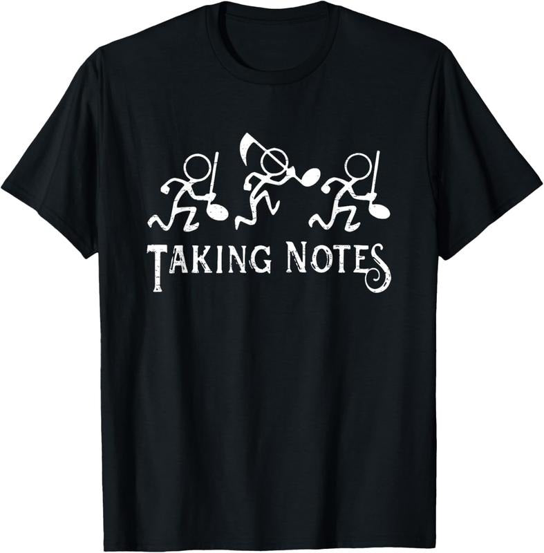 100% Cotton Vintage Musical Taking Notes Music Lovers Teachers Funny T-Shirt