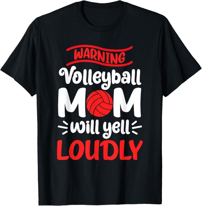 100% Cotton Volleyball Mom Warning Volleyball Mom Will Yell Loudly T-Shirt