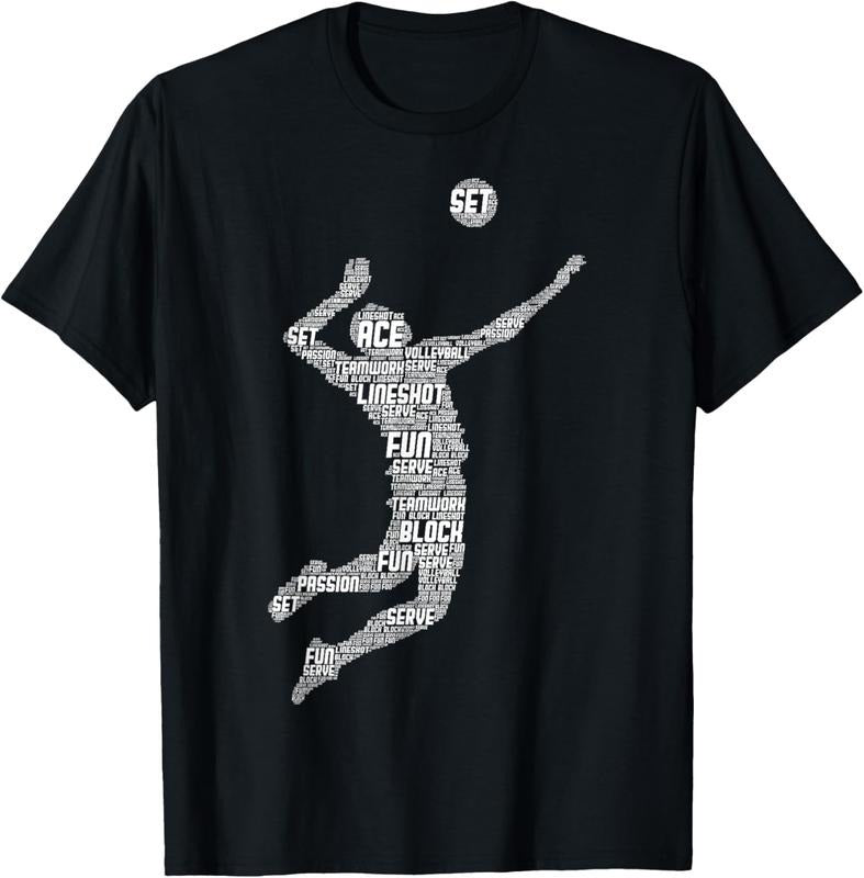 100% Cotton Volleyball Player Boys Youth Men T-Shirt