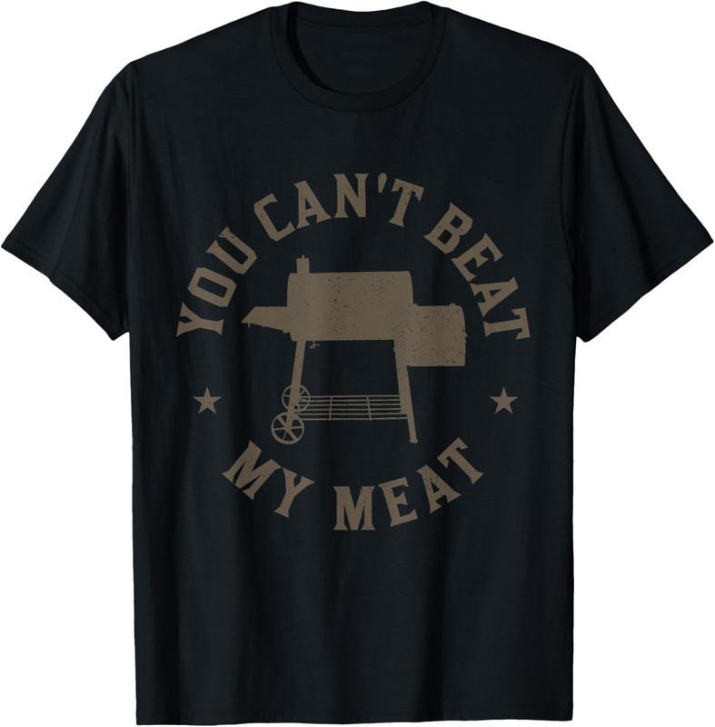 100% Cotton You Can't Beat My Meat BBQ Grilling Chef Funny Grill T-Shirtstyle{n002}2