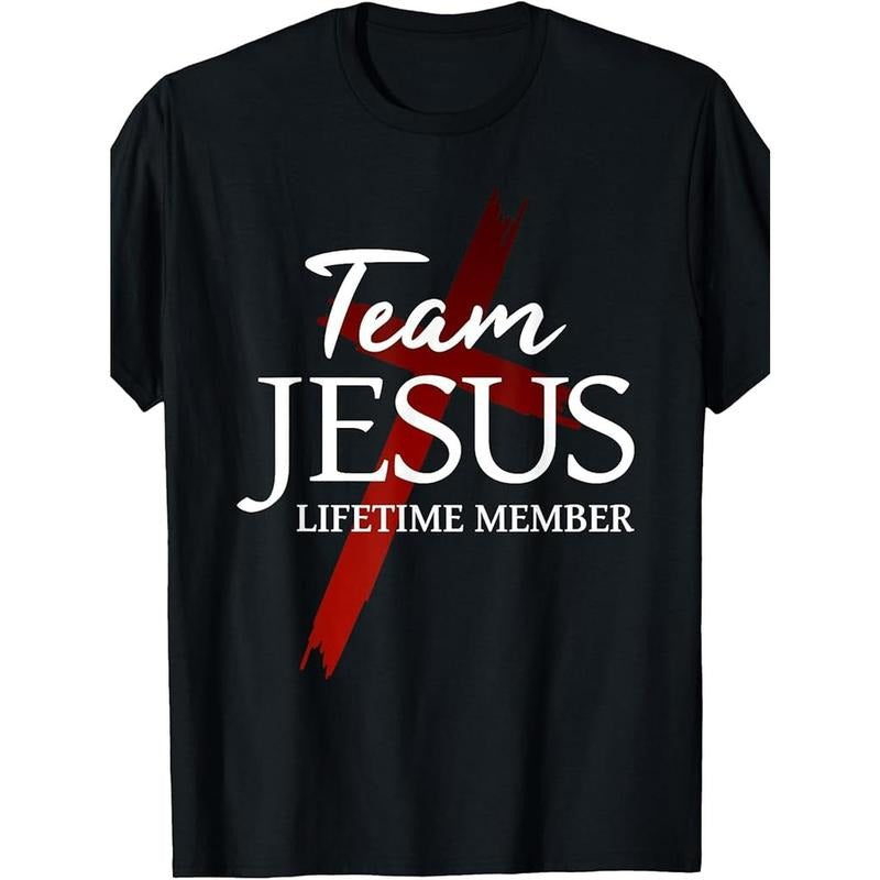 100% Made in USA, 180g Christian God Faith Lifetime Member Team Jesus T-Shirt Made in USA